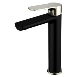 Extended Basin Mixer Black and Brused Nickel