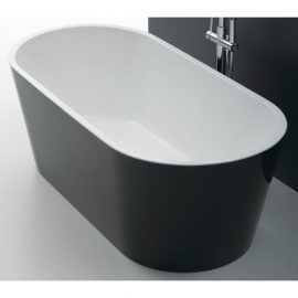 Akemi Gloss Black/Gloss White1700mm Freestanding Bath