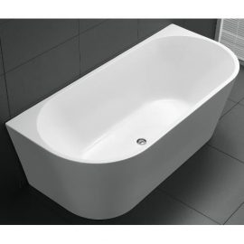 Kiato Gloss White 1500mm Wall Faced Freestanding Bath