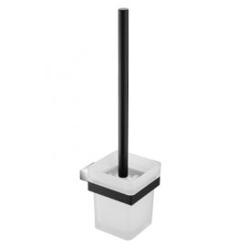 Inis Wall Mount Toilet Brush Black and Chrome