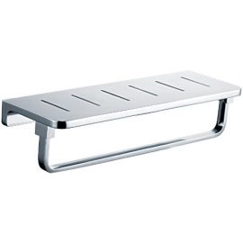 Inis Slotted Shelf With Towel Bar Chrome