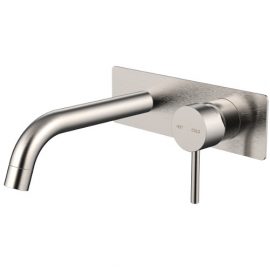 Cioso Wall Basin Mixer – With Plate – Pin Down – Brushed Nickel