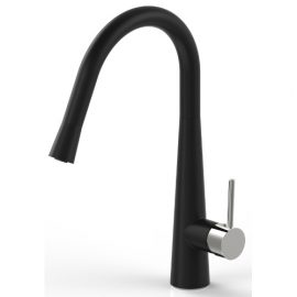 Sonix Pullout Sink Mixer Black & Brushed Nickel
