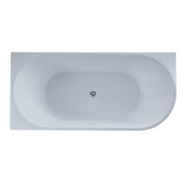 Cirna Overflow 1500mm LH Corner Bath Gloss White