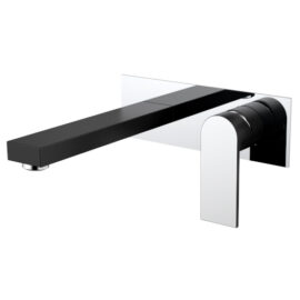 Kiato Wall Basin Mixer Matte Black & Chrome