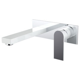 Kiato Wall Basin Mixer White & Chrome