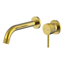 Cioso Knurled Wall Basin Mixer Modern Brass