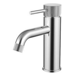 Cioso Curved Knurled Basin Mixer Chrome