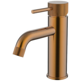 Cioso Curved Knurled Basin Mixer Rosa