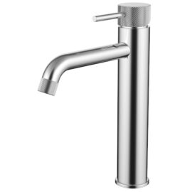 Cioso Curved Knurled Mid Rise Vessel Mixer Chrome