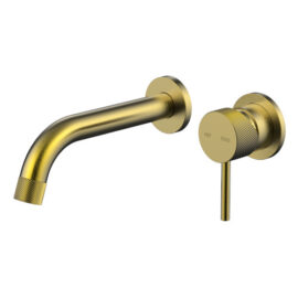 Cioso Knurled Wall Basin Mixer Modern Brass