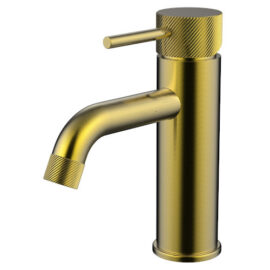 Cioso Curved Knurled Basin Mixer Modern Brass