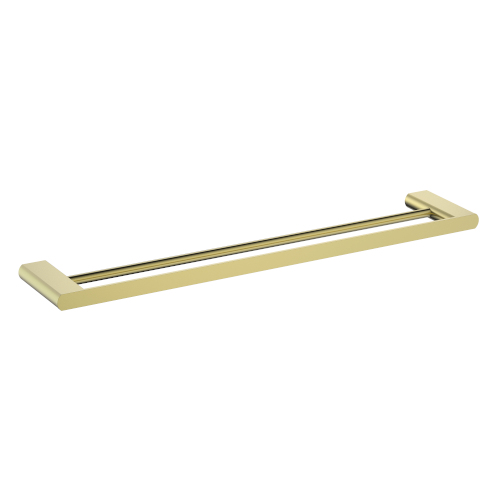 Zoya Double Towel Rail 600mm Modern Brass
