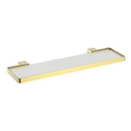 Zoya Glass Shelf 500mm Modern Brass