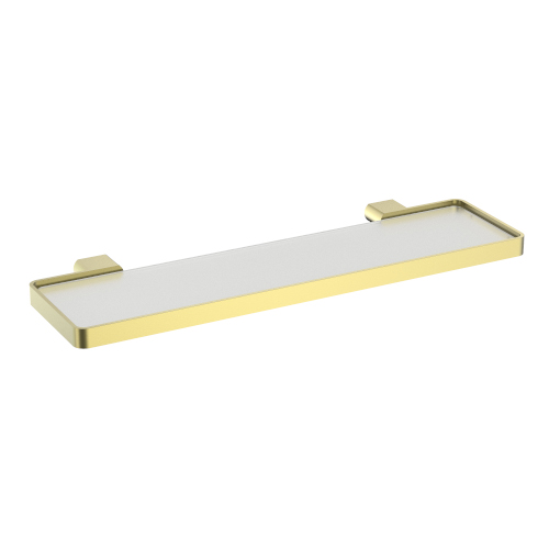 Zoya Glass Shelf 500mm Modern Brass