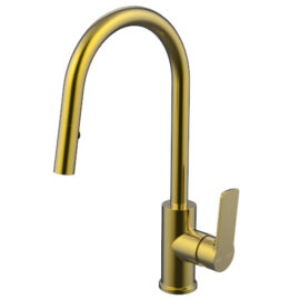 Cioso Pullout Spray Sink Mixer W/Akemi Handle Modern Brass