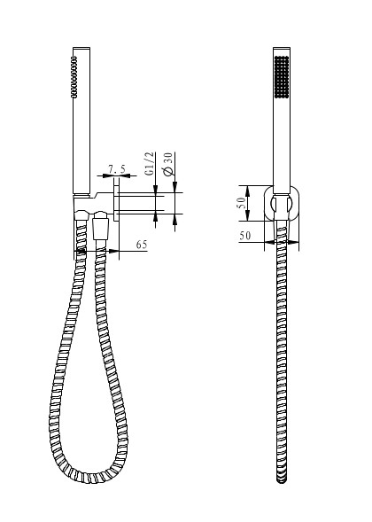 Cioso SQ Hand Shower on Hook Rosa - Image 2