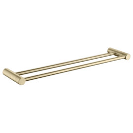 Finesa Double Towel Rail 600mm Modern Brass