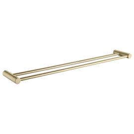 Finesa Double Towel Rail 800mm Modern Brass