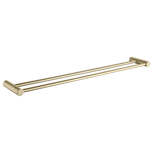 Finesa Double Towel Rail 800mm Modern Brass