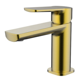 Akemi SQ Basin Mixer Modern Brass