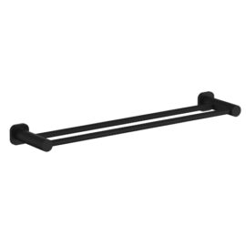 Finesa SQ Double Towel Rail 600mm Matte Black