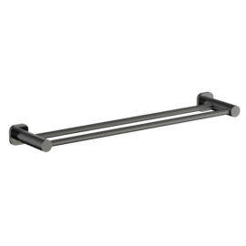 Finesa SQ Double Towel Rail 600mm Gun Metal