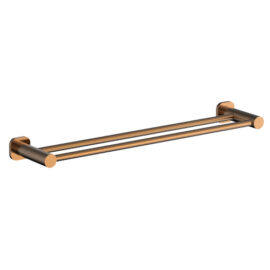 Finesa SQ Double Towel Rail 600mm Rosa