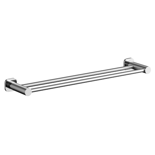 Finesa SQ Double Towel Rail 600mm Chrome