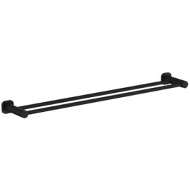 Finesa SQ Double Towel Rail 800mm Matte Black