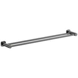 Finesa SQ Double Towel Rail 800mm Gun Metal