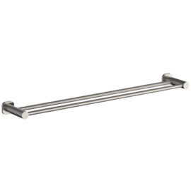 Finesa SQ Double Towel Rail 800mm Brushed Nickel