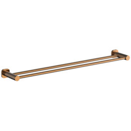 Finesa SQ Double Towel Rail 800mm Rosa