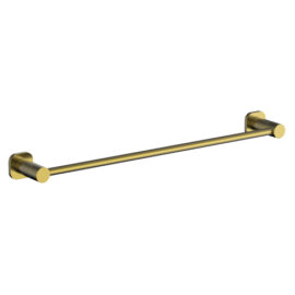 Finesa SQ Single Towel Rail 600mm Modern Brass