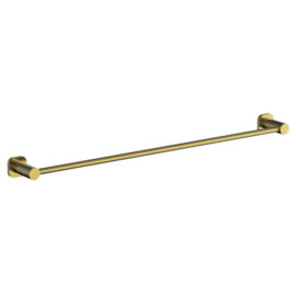 Finesa SQ Single Towel Rail 800mm Modern Brass