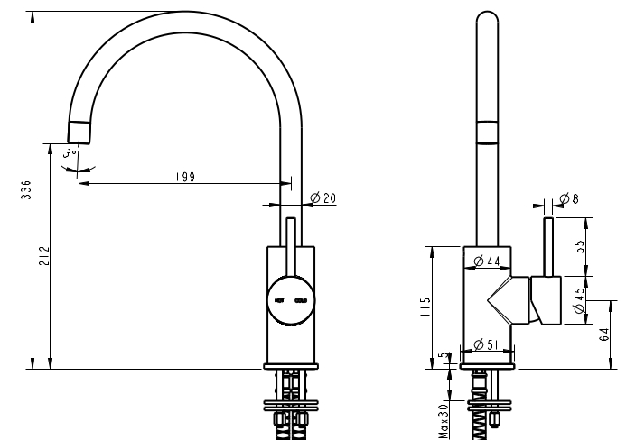 Cioso Sink Mixer Rosa - Image 2